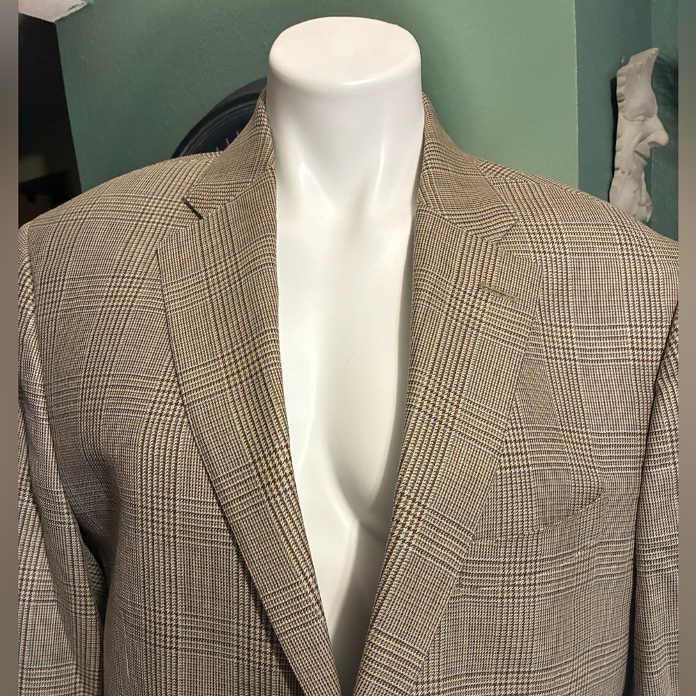 Men’s Lauren Ralph Lauren silk & wool glen plaid jacket-42L Stunning!